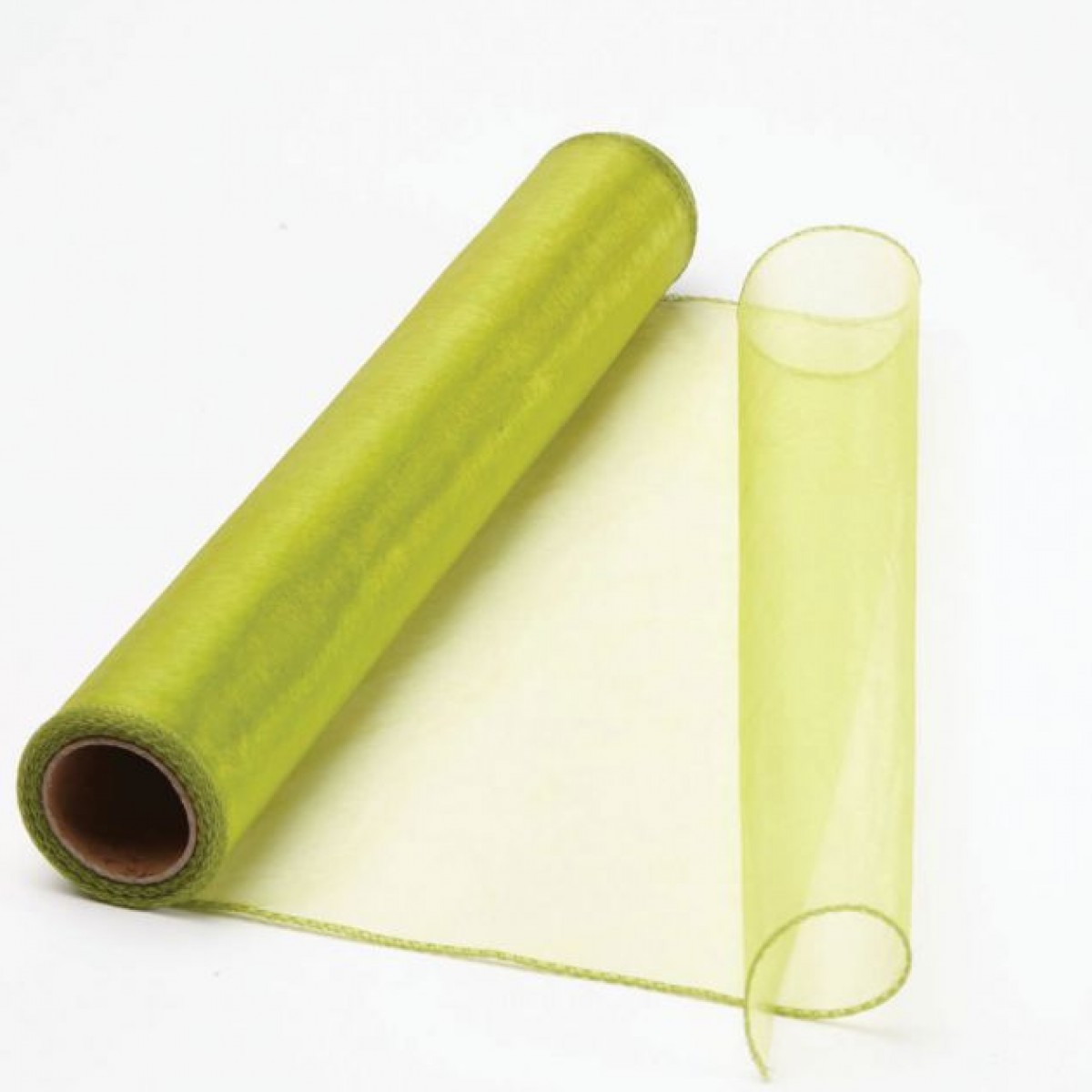 7115 Olive Green 38cmx9m Organza Fabric - 1 Roll 