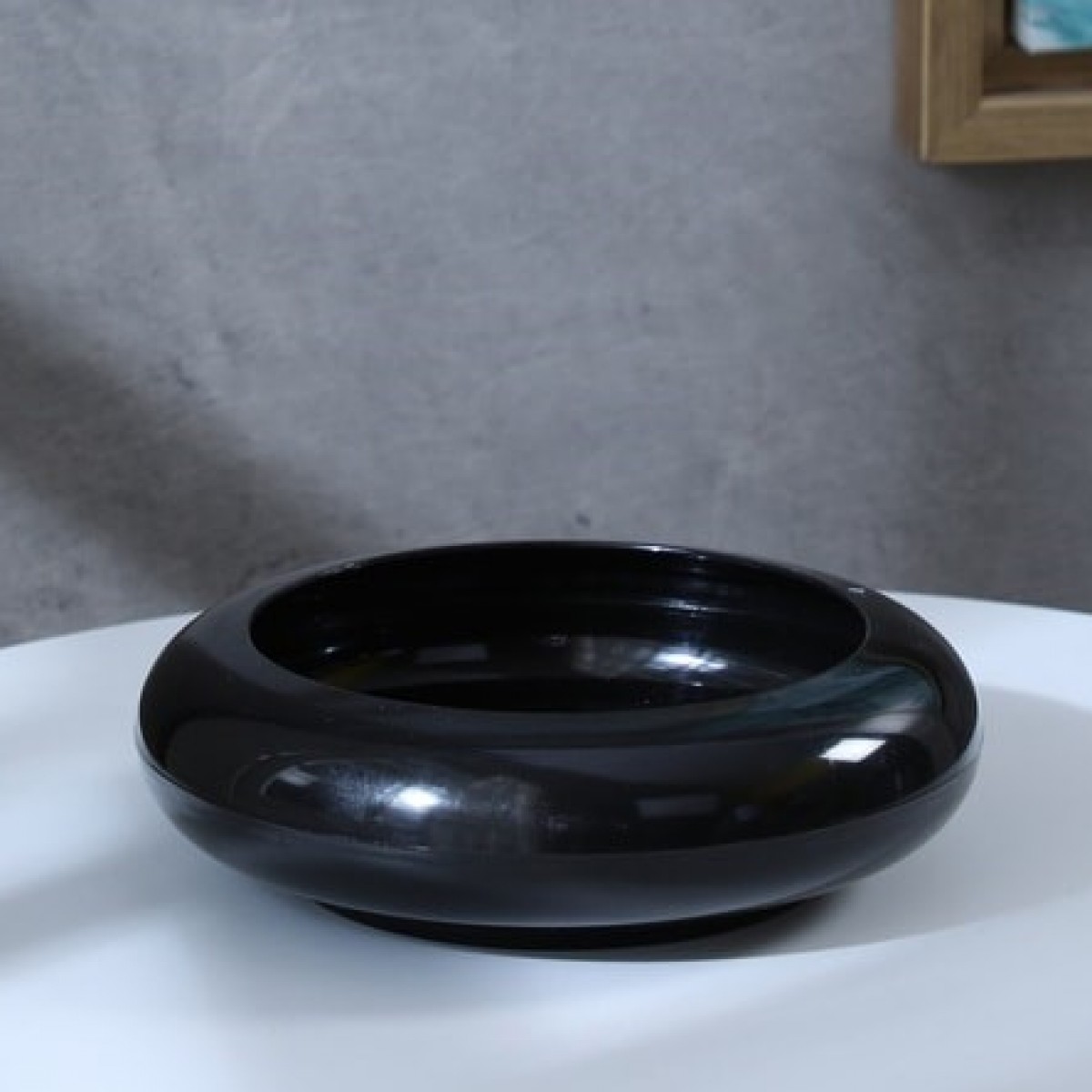 5137 Nappy Bowl Black 15x6cm - Acrylic Container - 1 No