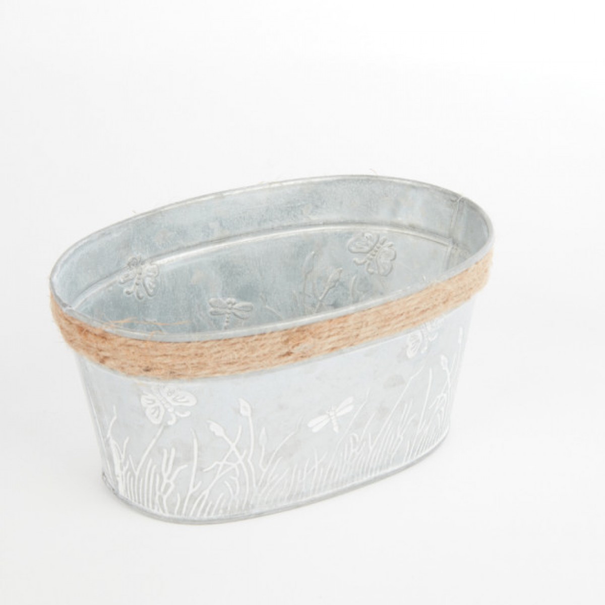 5203 Oval Trough Lined 18x11.5x8.5cm Tin/Metal Container - 1 No