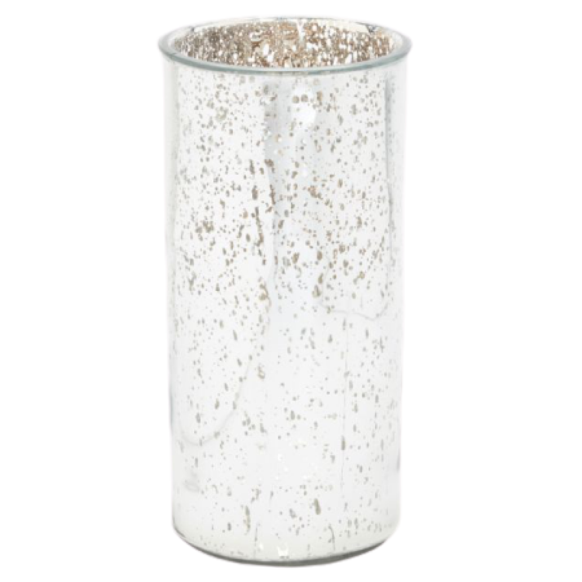 5607 Bergen Cylinder Mercury Silver 18x37cm Glass Vase - 1 No
