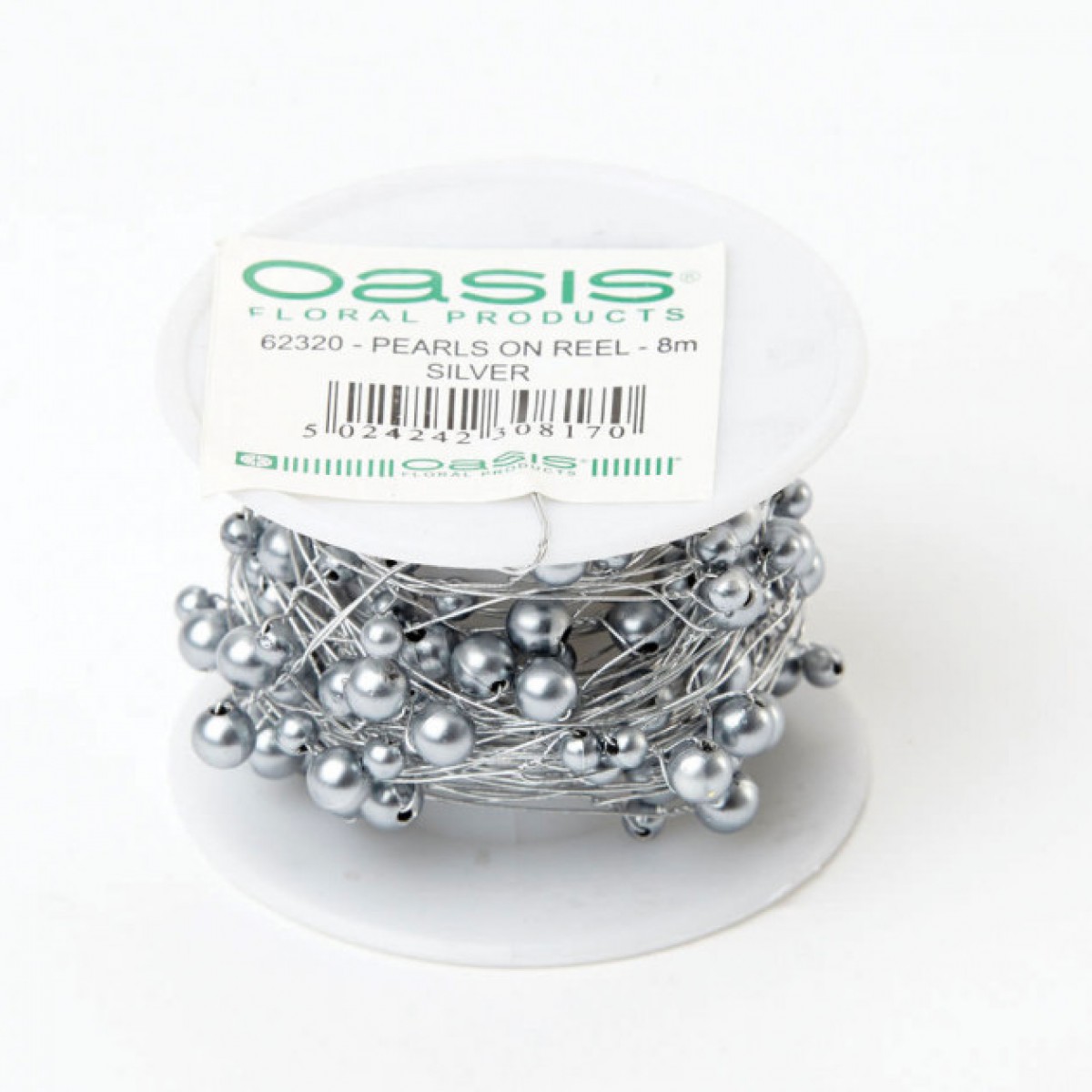 4102 Pearls on Reel (Beaded Wire) Silver 6mmx8ft 1 No