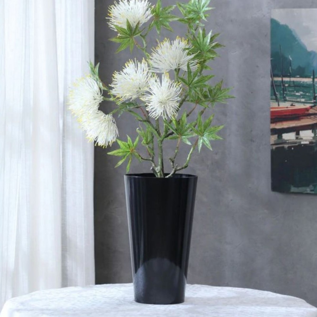 5124 Conical Black 15x25cm Acrylic Vase - 1 No