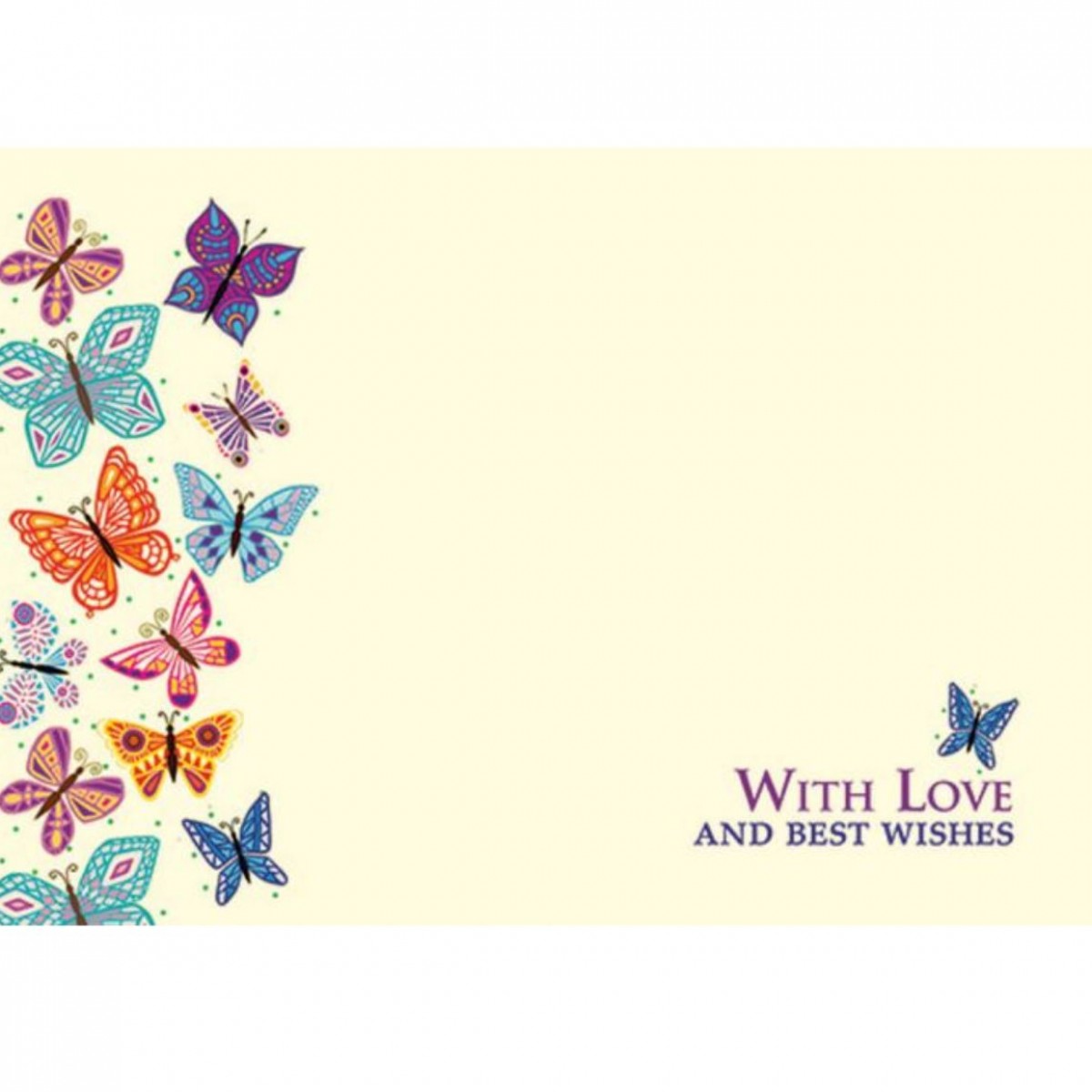 4507 Love & Best Wish Butterfly Mix 9x6cm 50x1 Cards