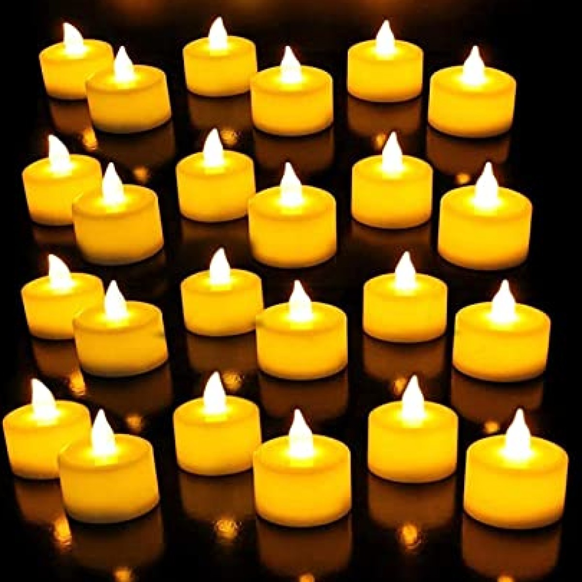4324 LED Candles Amber 12x1