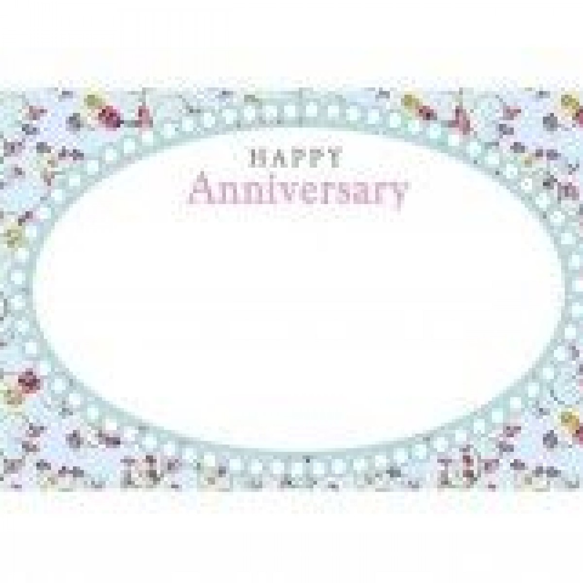 4501 Happy Anniversary Oval Window Blue 9x6cm 50x1 Cards