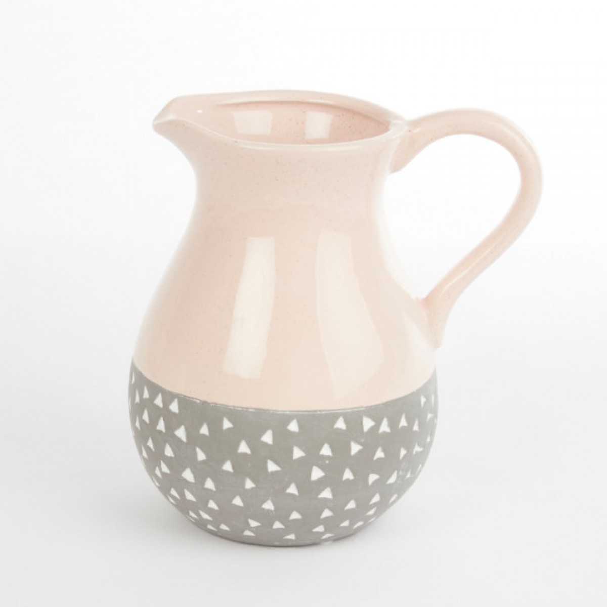 Ceramic Isabella Jug Pink/Grey 20cmX15cmX20cm