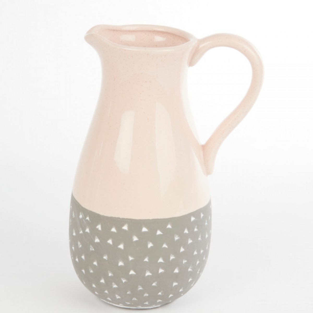 Ceramic Isabella Jug Pink/Grey 19.5cmX13.5cmX26.5cm