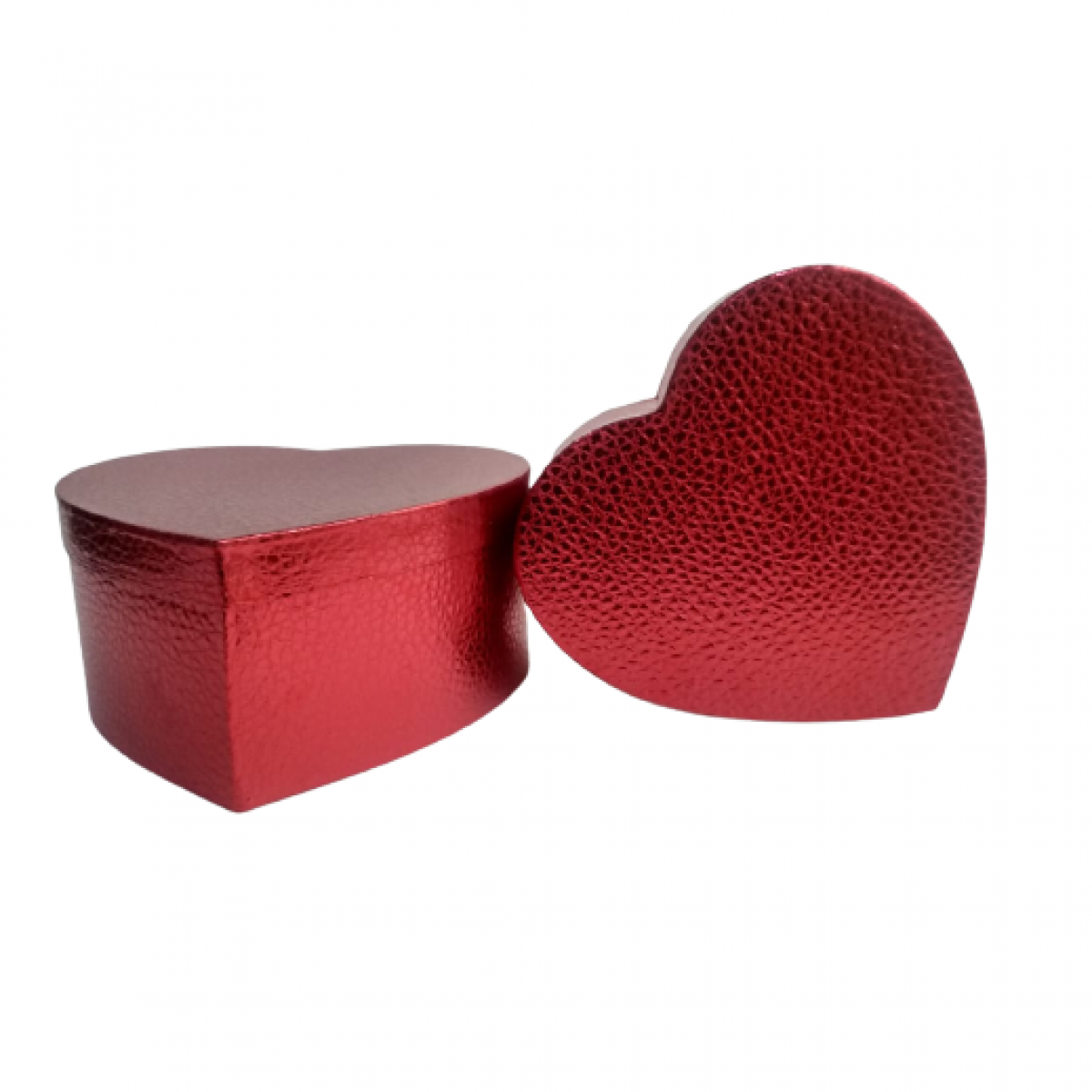 5001 Ruby Heart Red Texture Paper Gift Box Lined - Set of 2