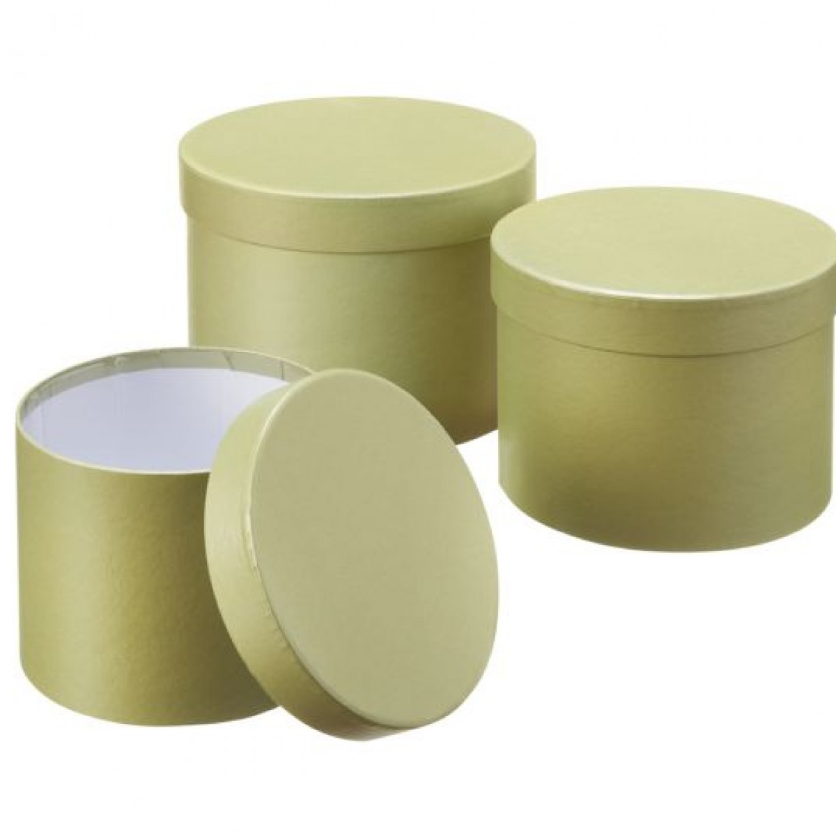 5057 Sage Green Macaroon Collection Round Lined Paper Gift Box 3x1
