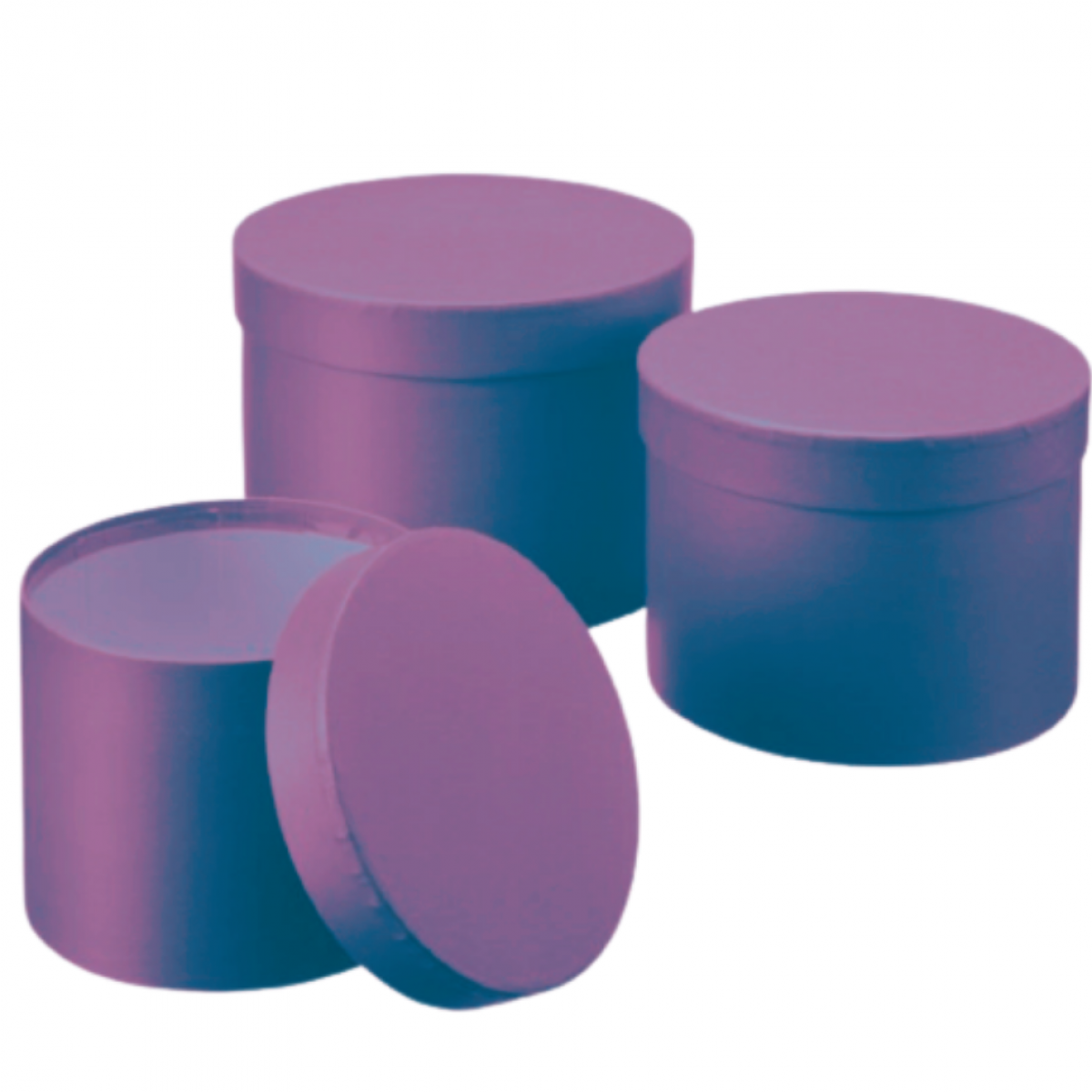 5059 Aubergine Purple Macaroon Collection Round Lined Paper Gift Box 3x1