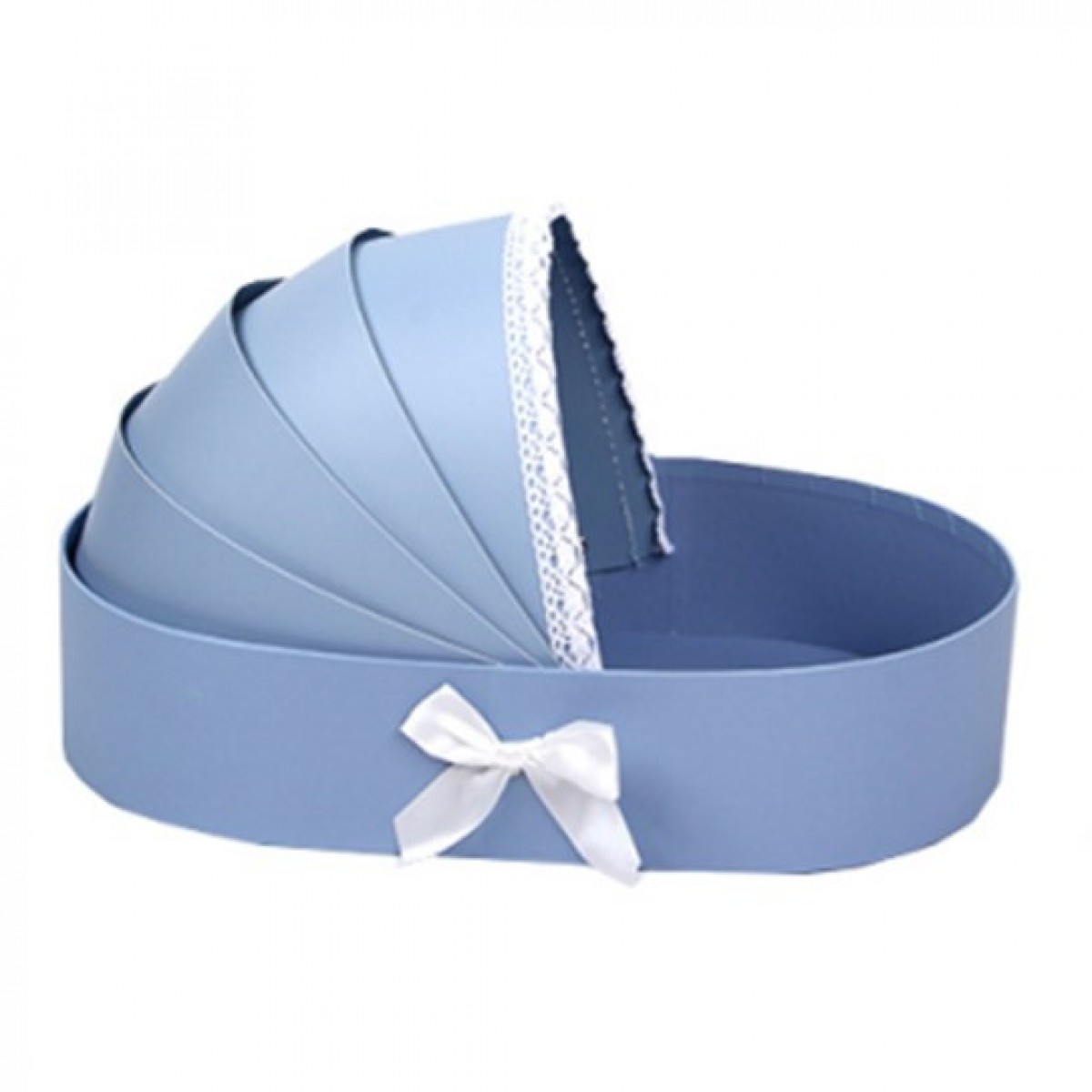 5044 Blue Baby Cradle Shape Paper Box 37x22x8cm ( 1 No)