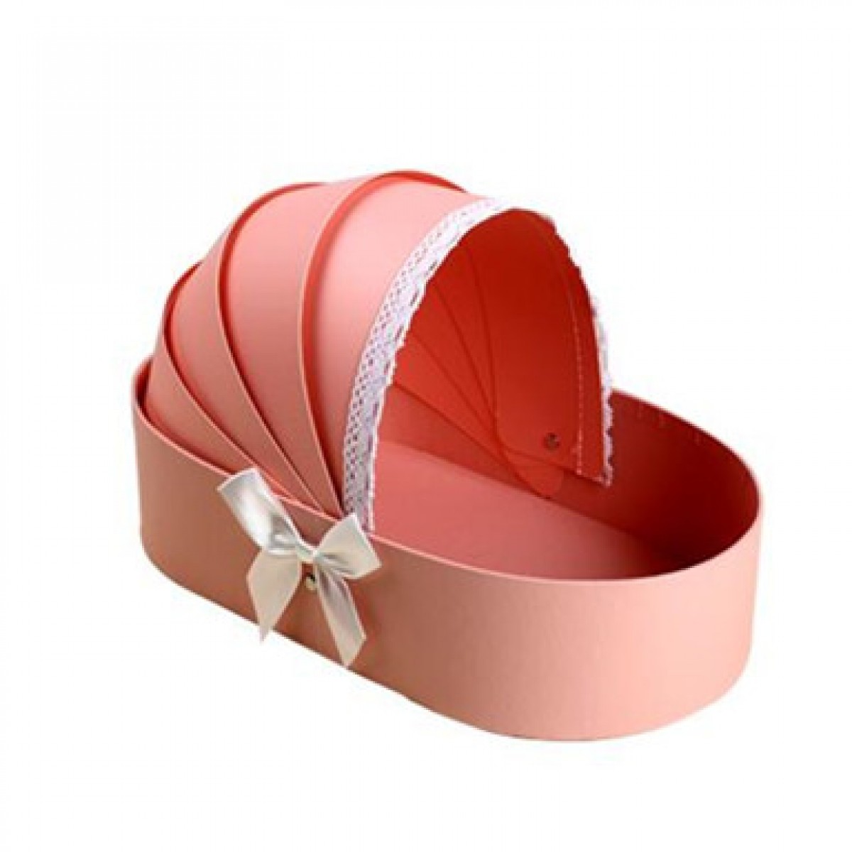  5043 Pink Baby Cradle Shape Paper Box 37x22x8cm ( 1 No)