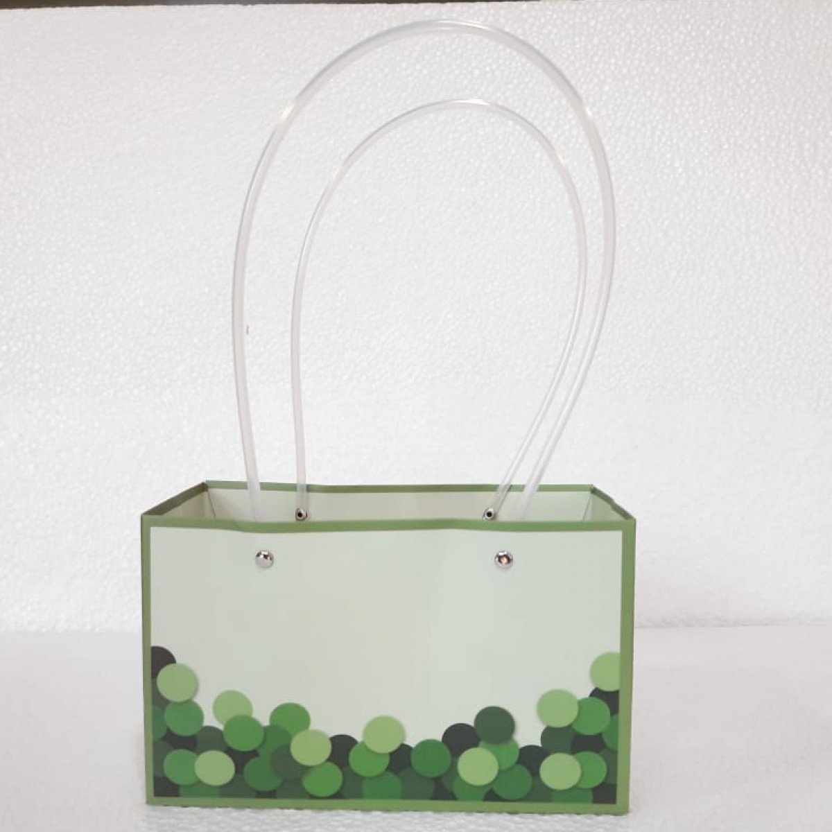 5049 Green Bubble Print Paper Flower Bag  (10 Nos)