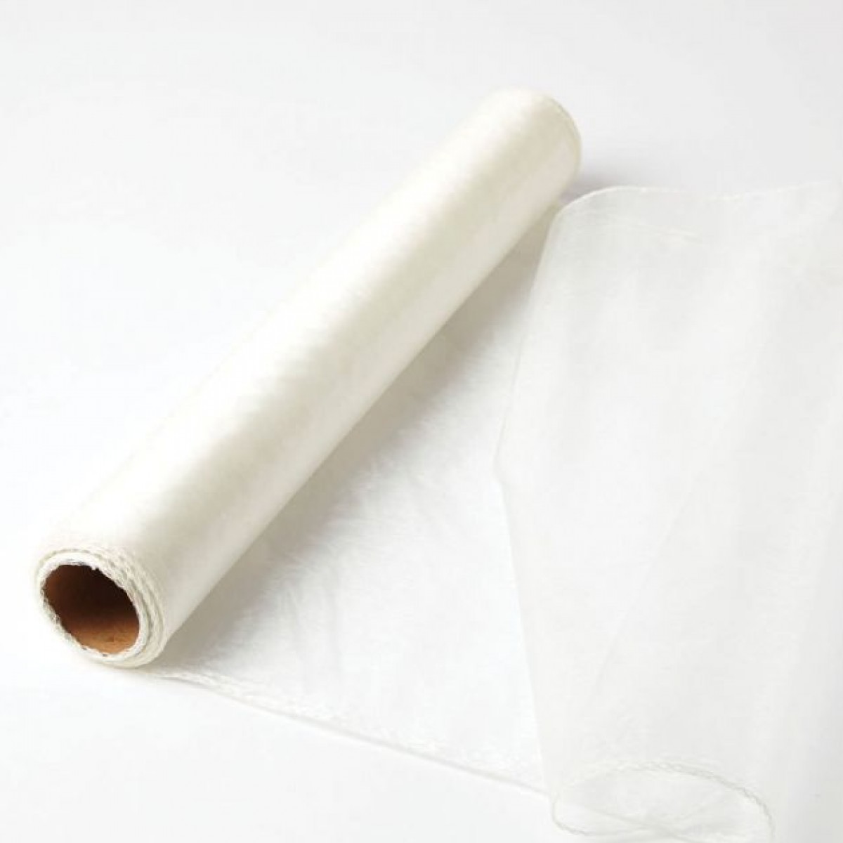 7112 Ivory 38cmx9m Organza Fabric - 1 Roll 
