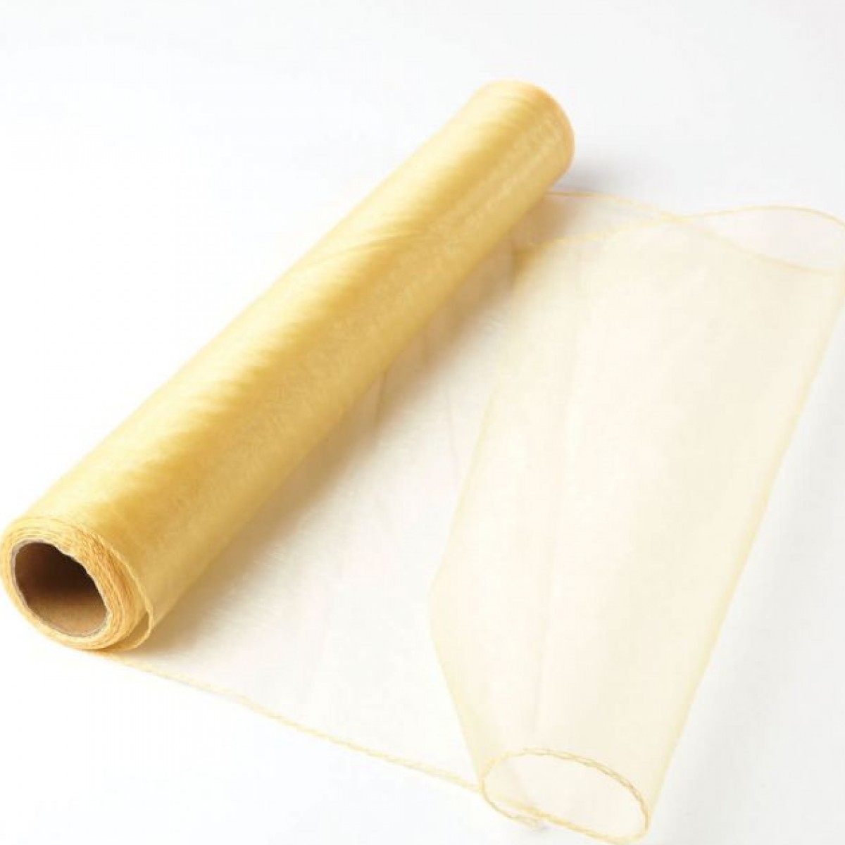 7101 Gold 38cmx9m Organza Fabric - 1 Roll 