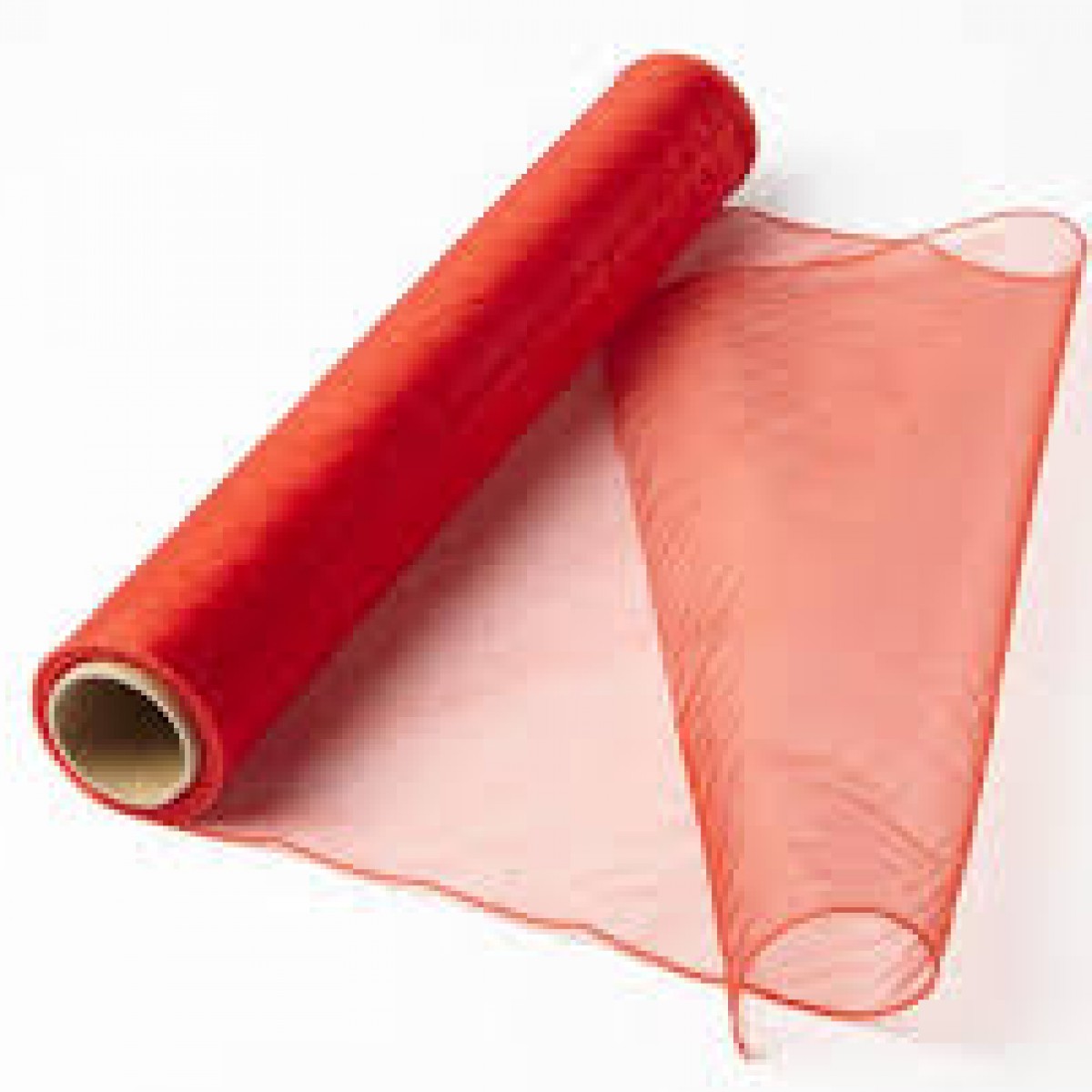 7118 Red 38cmx9m Organza Fabric - 1 Roll 