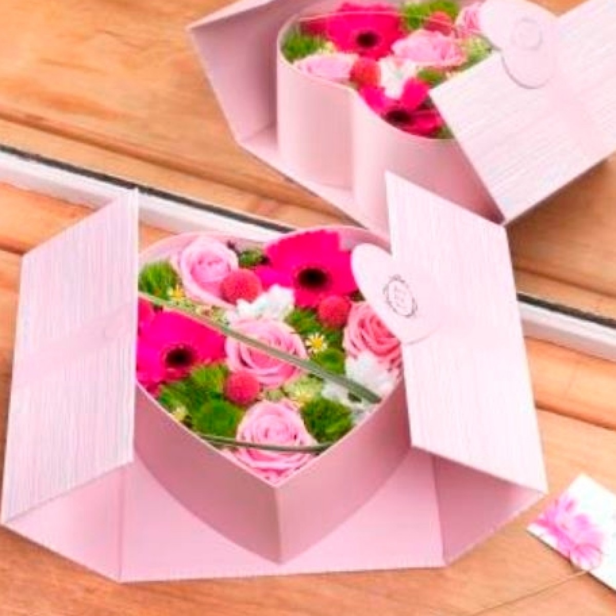 5038 Alice Surprise Heart (12 pcs) Paper Box Lined Pink/Silver Foil