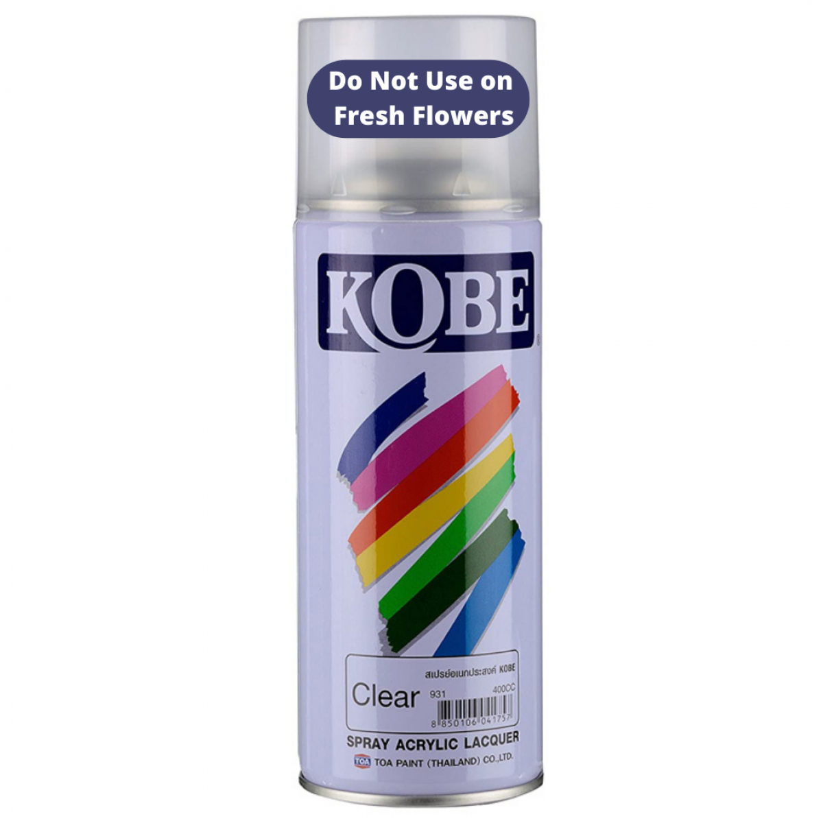 931 Clear (Transparent Finish) KOBE Acrylic Lacquer Spray 400cc 