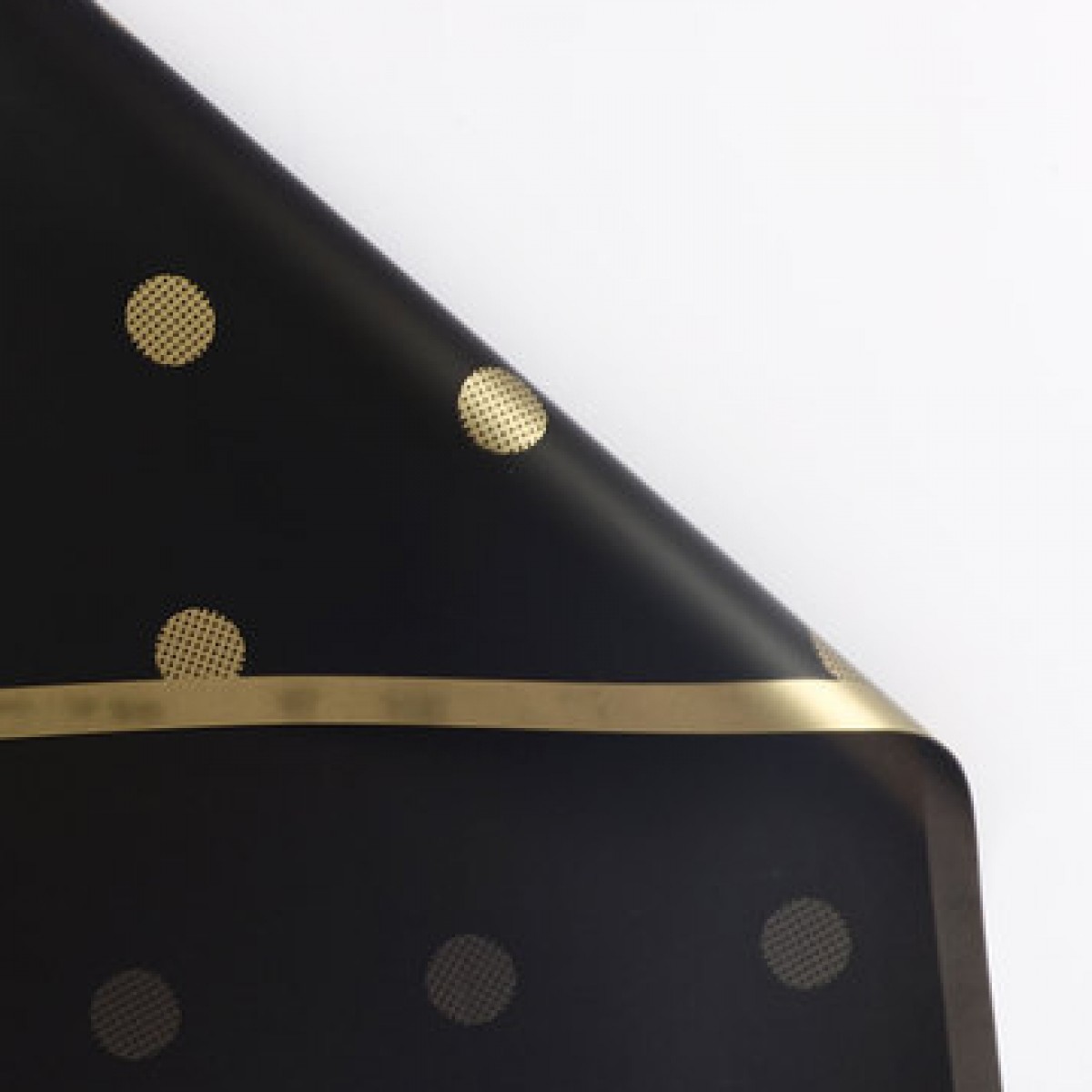 7623 Black & Gold Polka Dot with Border Film 58cmx58cm Sheet (20 Sheets) 