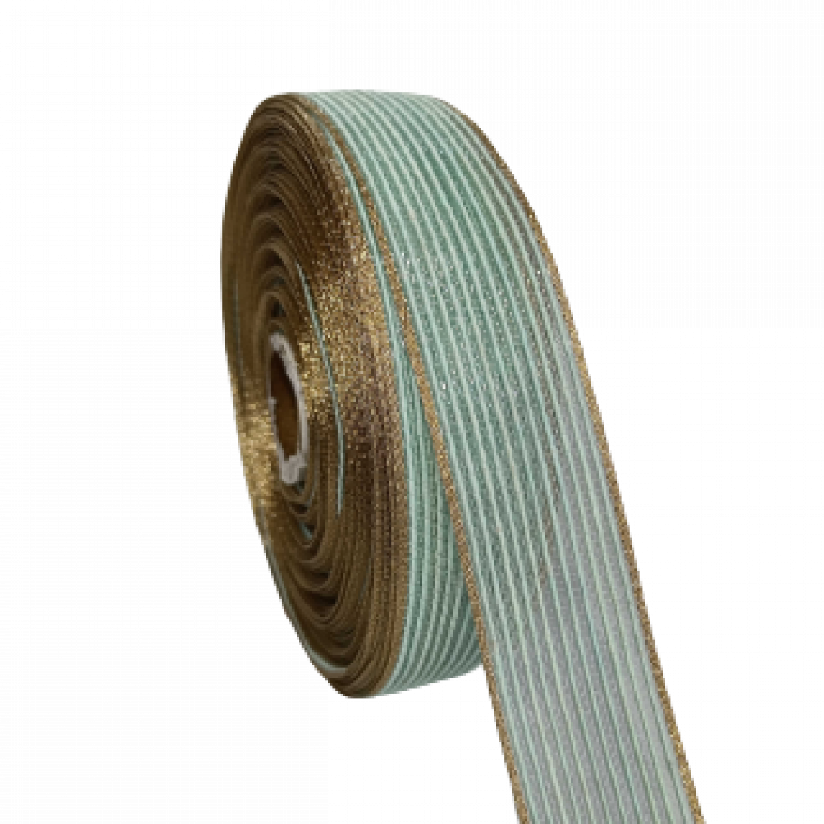 4697 Mint Green Zari Border Ribbon 1 inch x 25mtr ( 1 No )