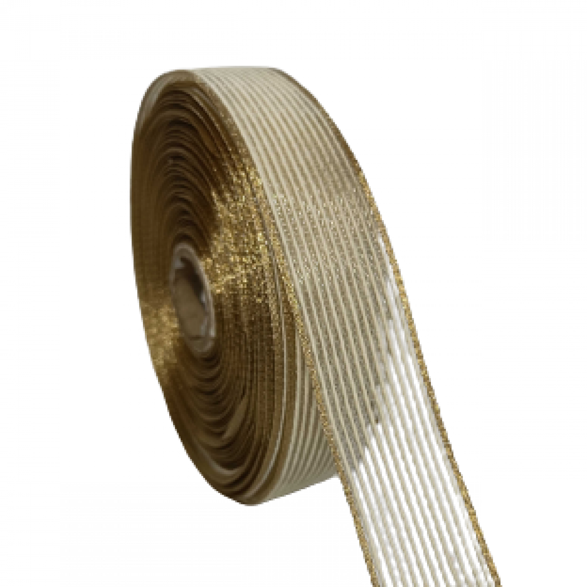 4695 Off White Zari Border Ribbon 1 inch x 25mtr ( 1 No )