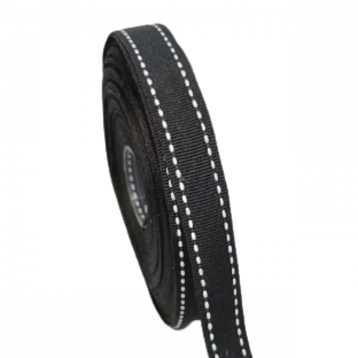 4610 Black & White Grosgrain Ribbon 20mmx25mtr Saddle Stitch  ( 1 No )