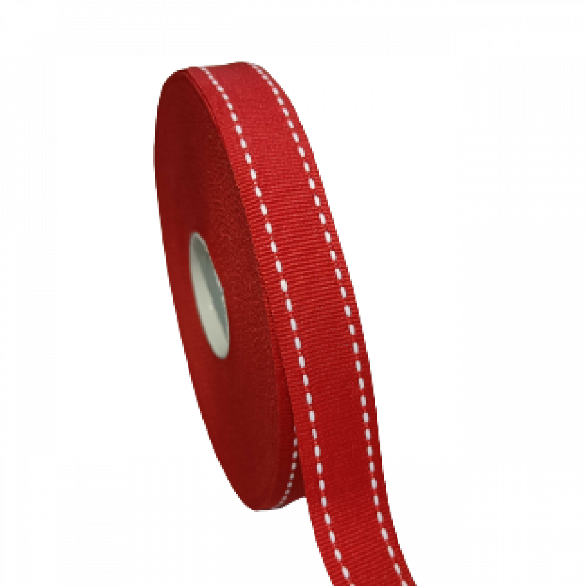 4609 Red & White Grosgrain Ribbon Saddle Stitch 20mmx25mtr ( 1 No )