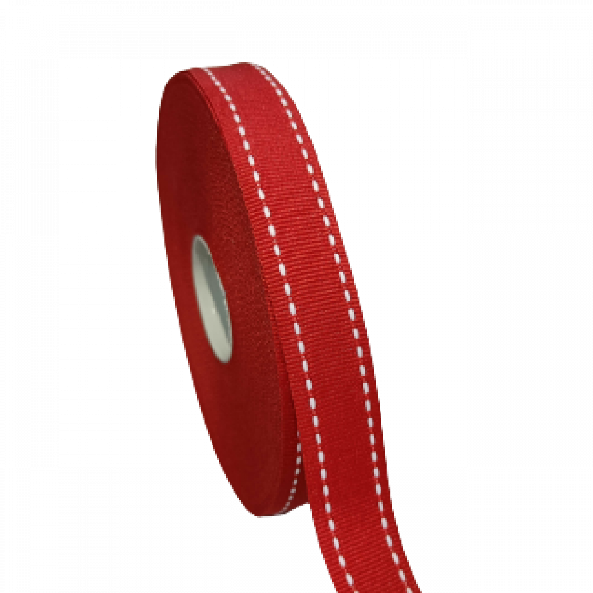 4609 Red & White Grosgrain Ribbon 20mmx25mtr Saddle Stitch ( 1 No )