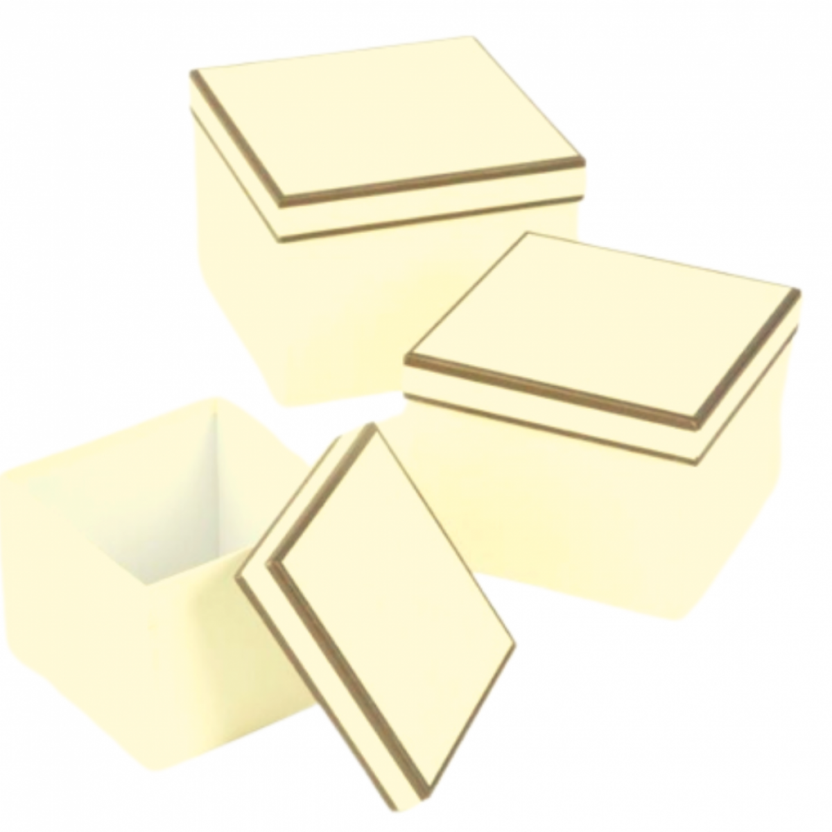 5053 Yellow/Black  (12 Sets) Square Paper Gift Box Lined