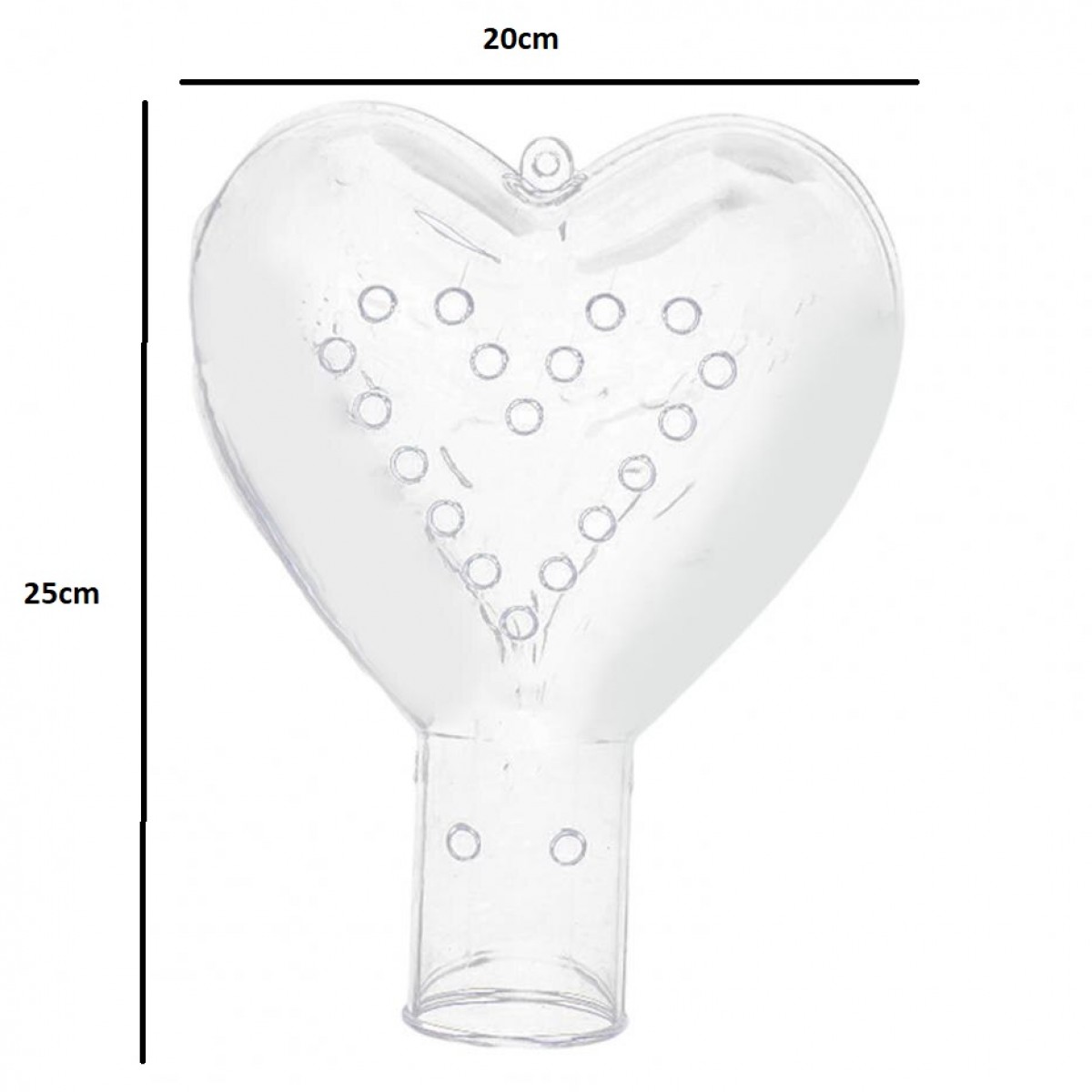 5151 Acrylic Heart Ball Clear 20x25cm (1 Pc)