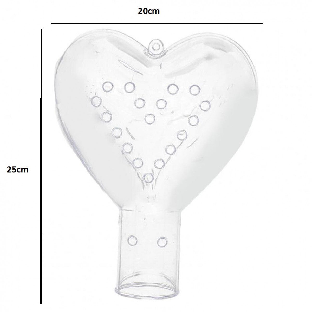 5151 Acrylic Heart Ball Clear 20x25cm (1 Set)