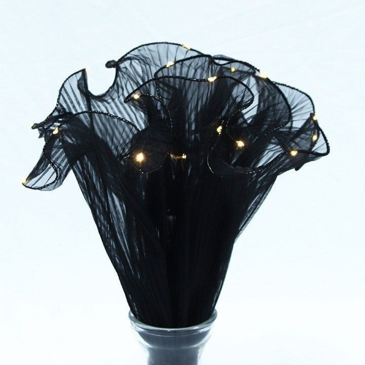 7736 Wave Wrapping Mesh with Lights Black 28cmx2.5y (1 No)