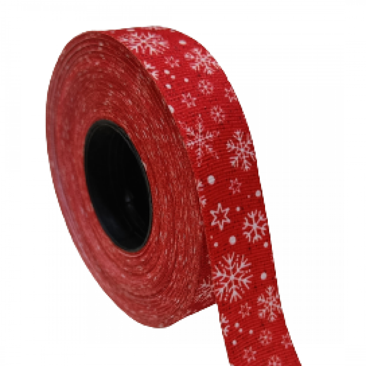 4644 Red Christmas Snowflake Printed Ribbon 25mmx18mtr (1 No)