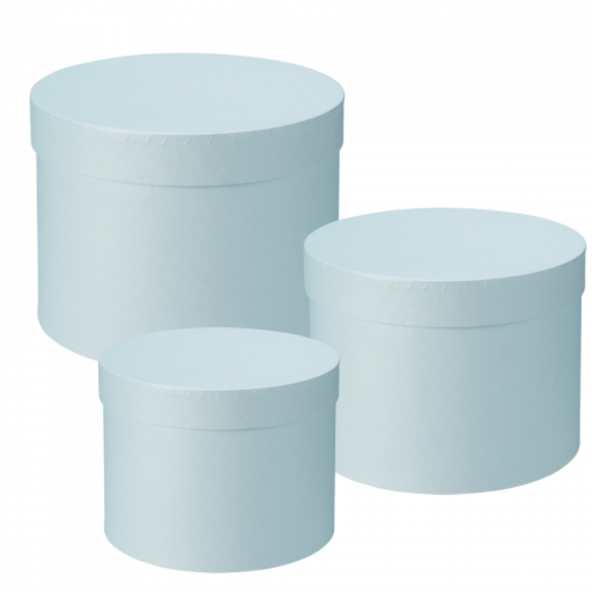 5078 Baby Blue Macaroon Collection Round Lined Paper Gift Box 3x1