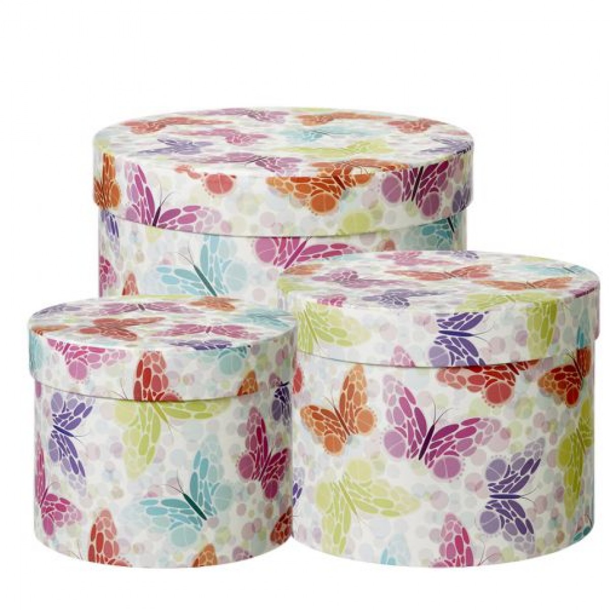 5075 Papillon Round Lined Paper Gift Box  3x1