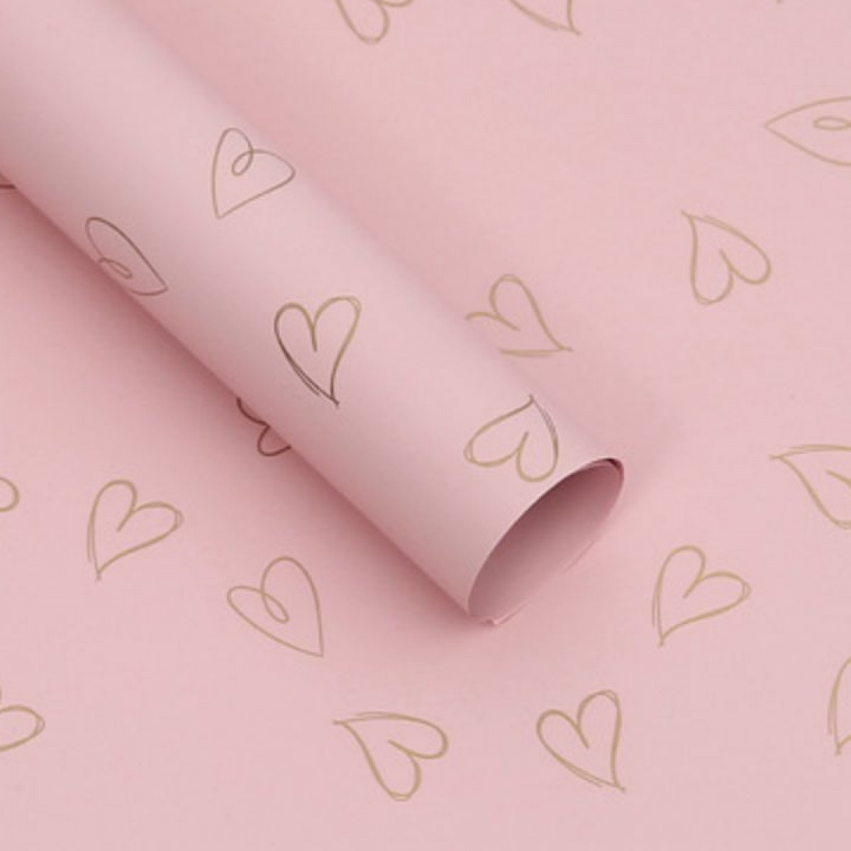 7625 Pink & Gold Random Heart Print 58x58cm (20 Sheets)