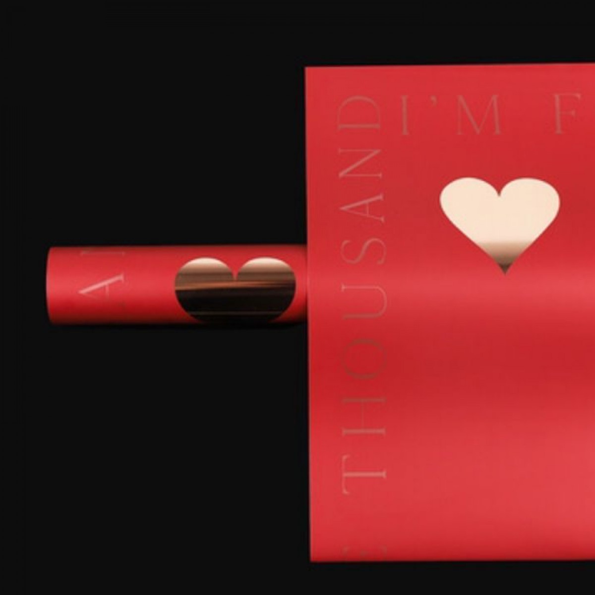 7629 Red Gold Heart Print 58x58cm (20 Sheets)