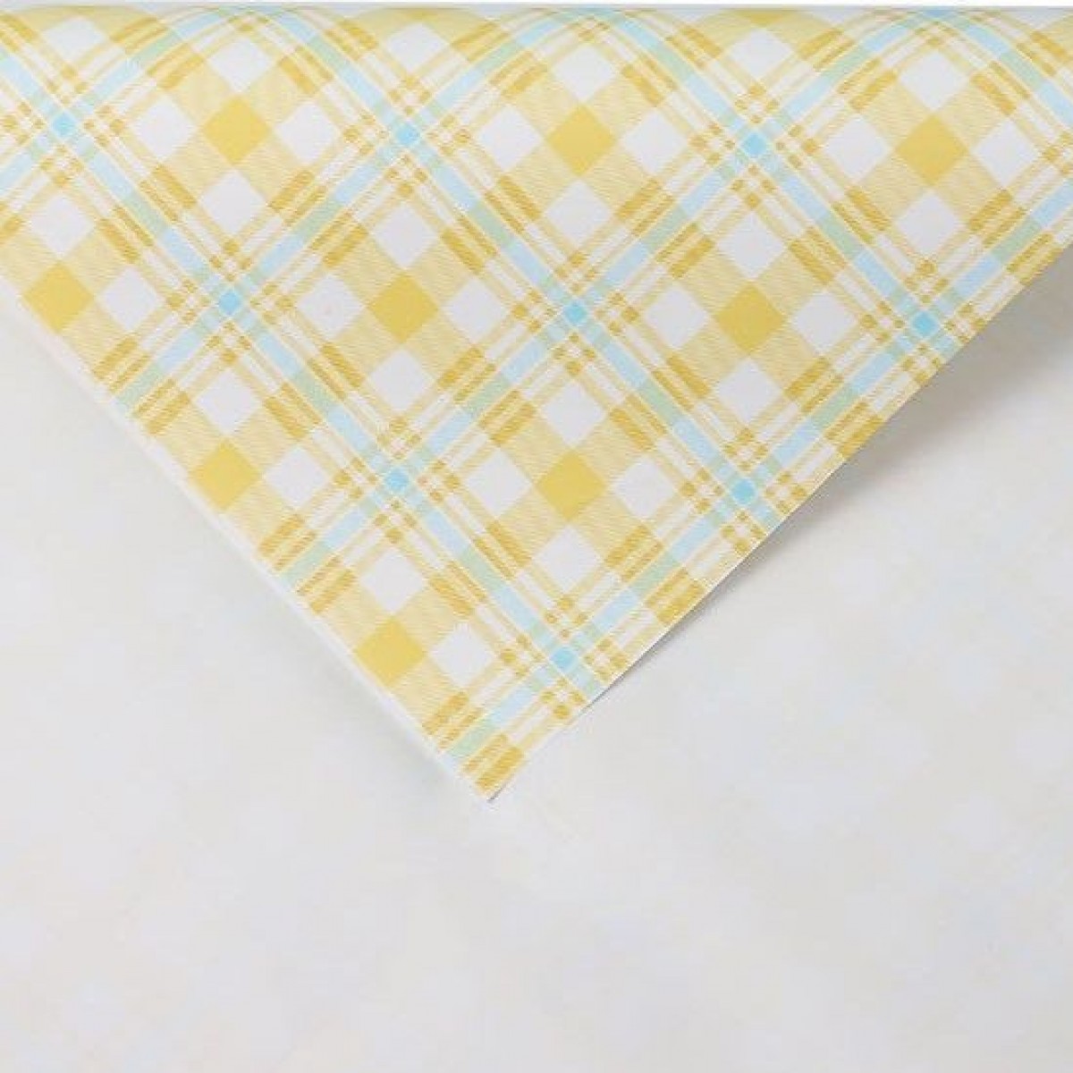 7689 Yellow & Blue Pearl Chex Print  58x58cm (20 Sheets)