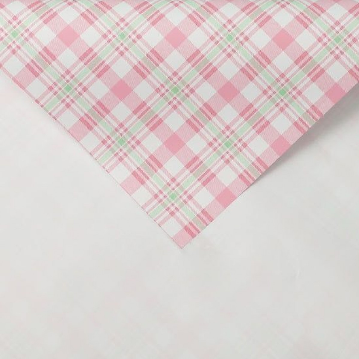 7687 Pink & Green Pearl Chex Print  58x58cm (20 Sheets)
