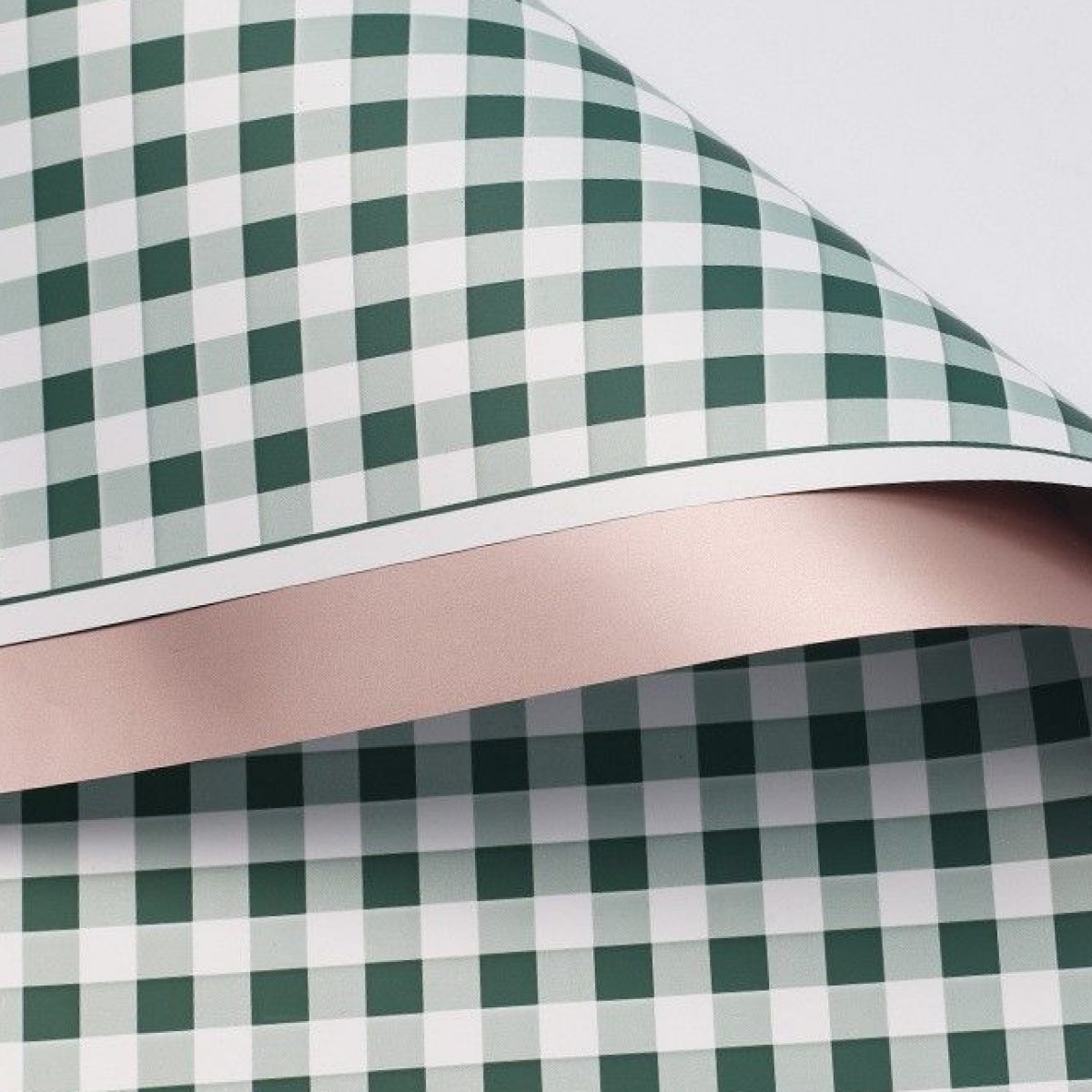 7684 Green & Copper Pearl DS Gingham Chex 58x58cm (20 Sheets)