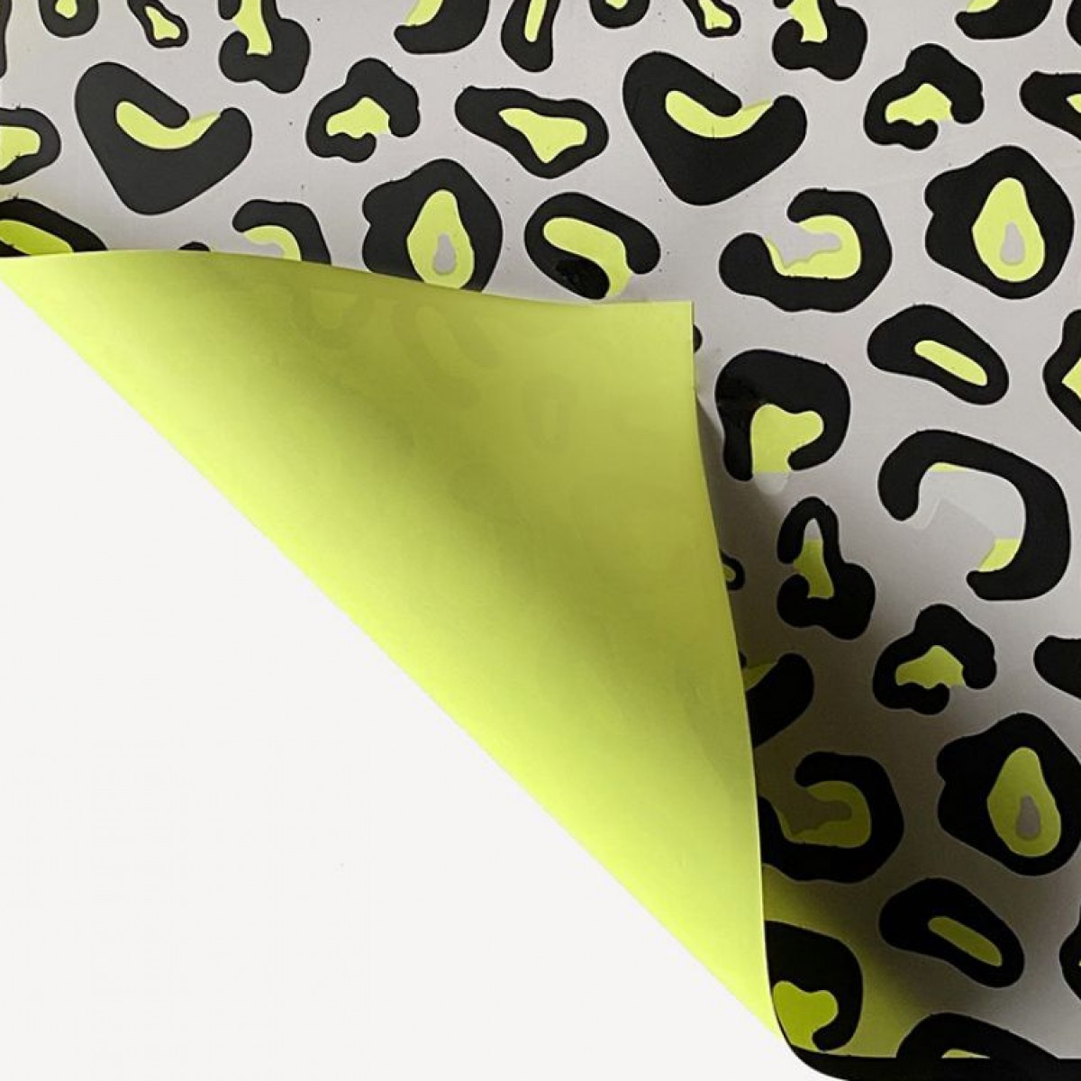 7808 Yellow & Black Pearl Cheetah Print  58x58cm (20 Sheets)