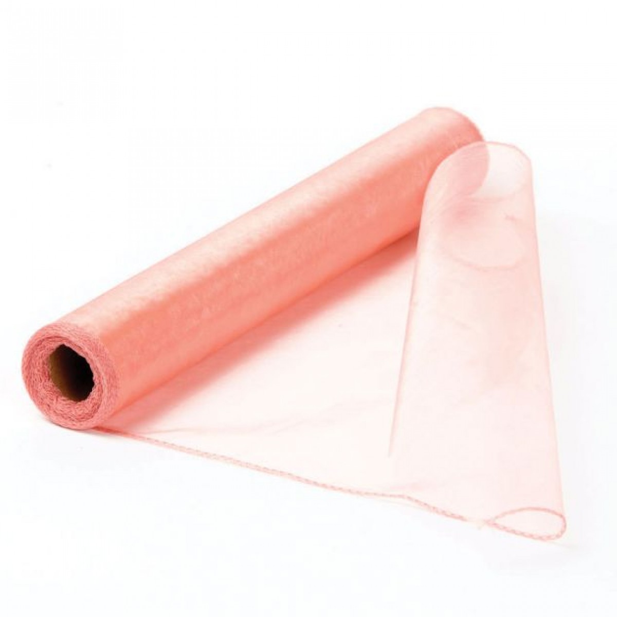 7121 Salmon Pink Orange 38cmx9m Organza Fabric - 1 Roll 