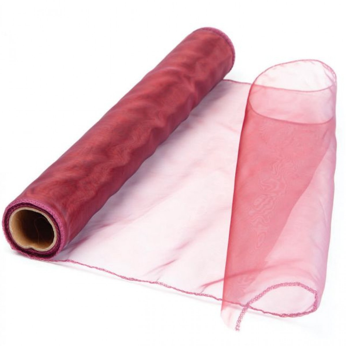 7104 Burgundy Red 38cmx9m Organza Fabric - 1 Roll 