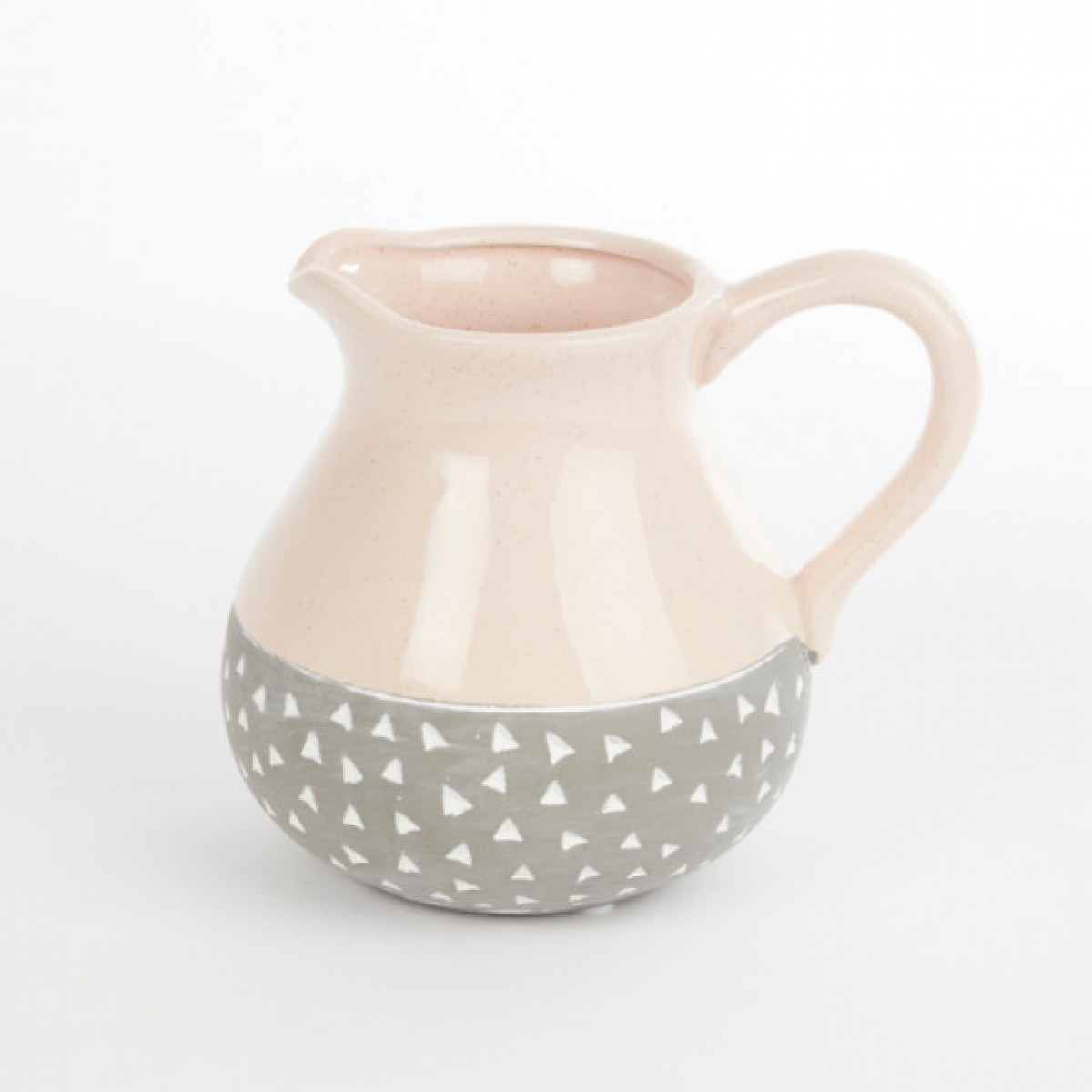 Ceramic Isabella Jug Pink/Grey 17.5cmX13.5cmX15cm