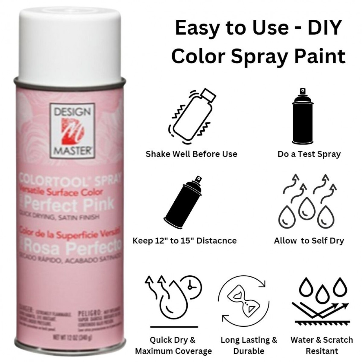 Design Master Colortool Spray Paint 12 oz Perfect Pink