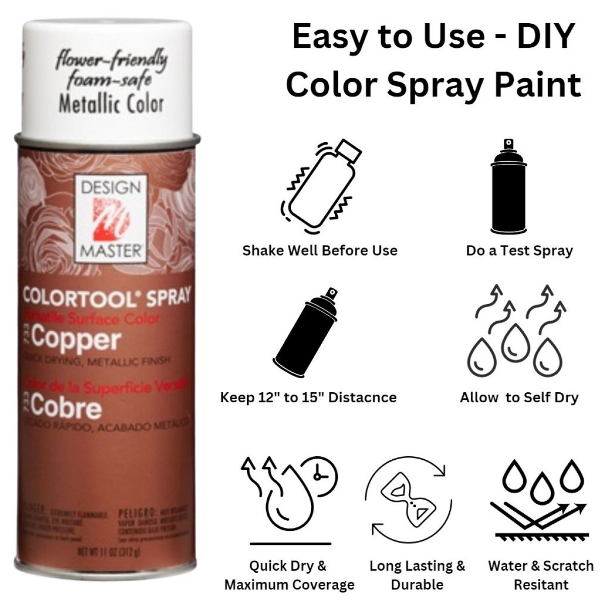 Copper Metallic Design Master Floral Spray Paint | Flower Moxie | DIY