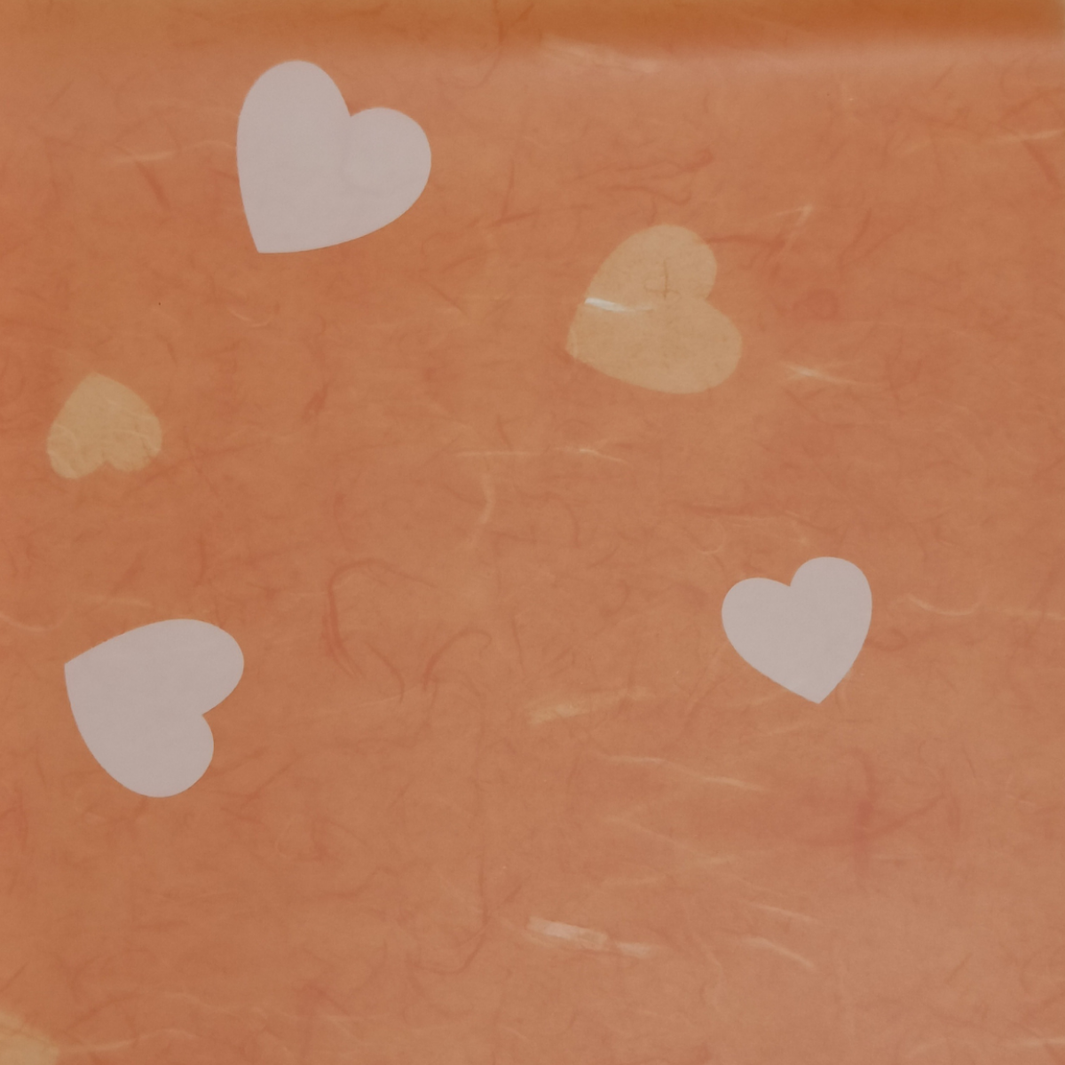 7628 Orange Solid Heart Print 58x58cm (20 Sheets)