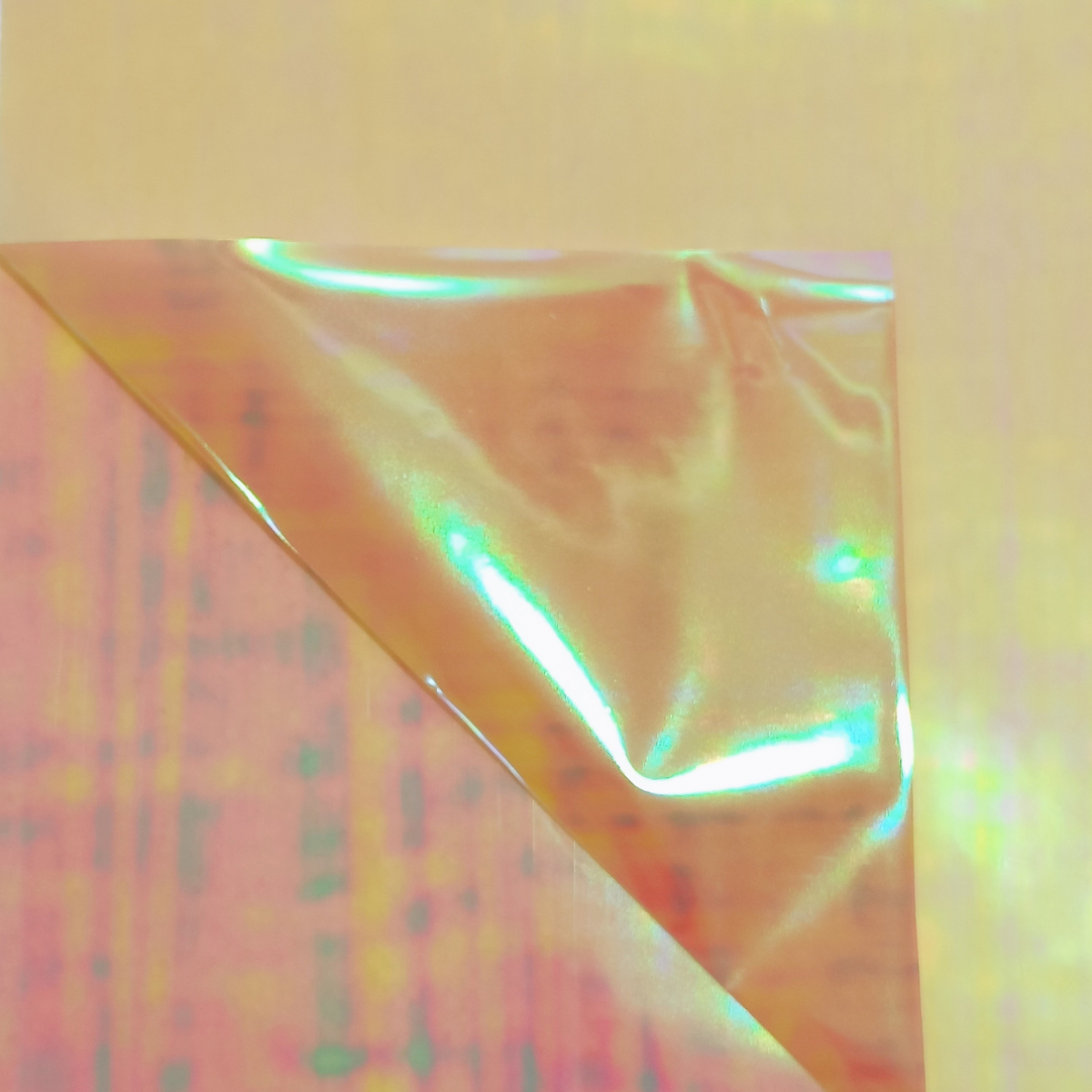 7681 Peach Holographic Print 58x58cm (20 Sheets) Double Sided