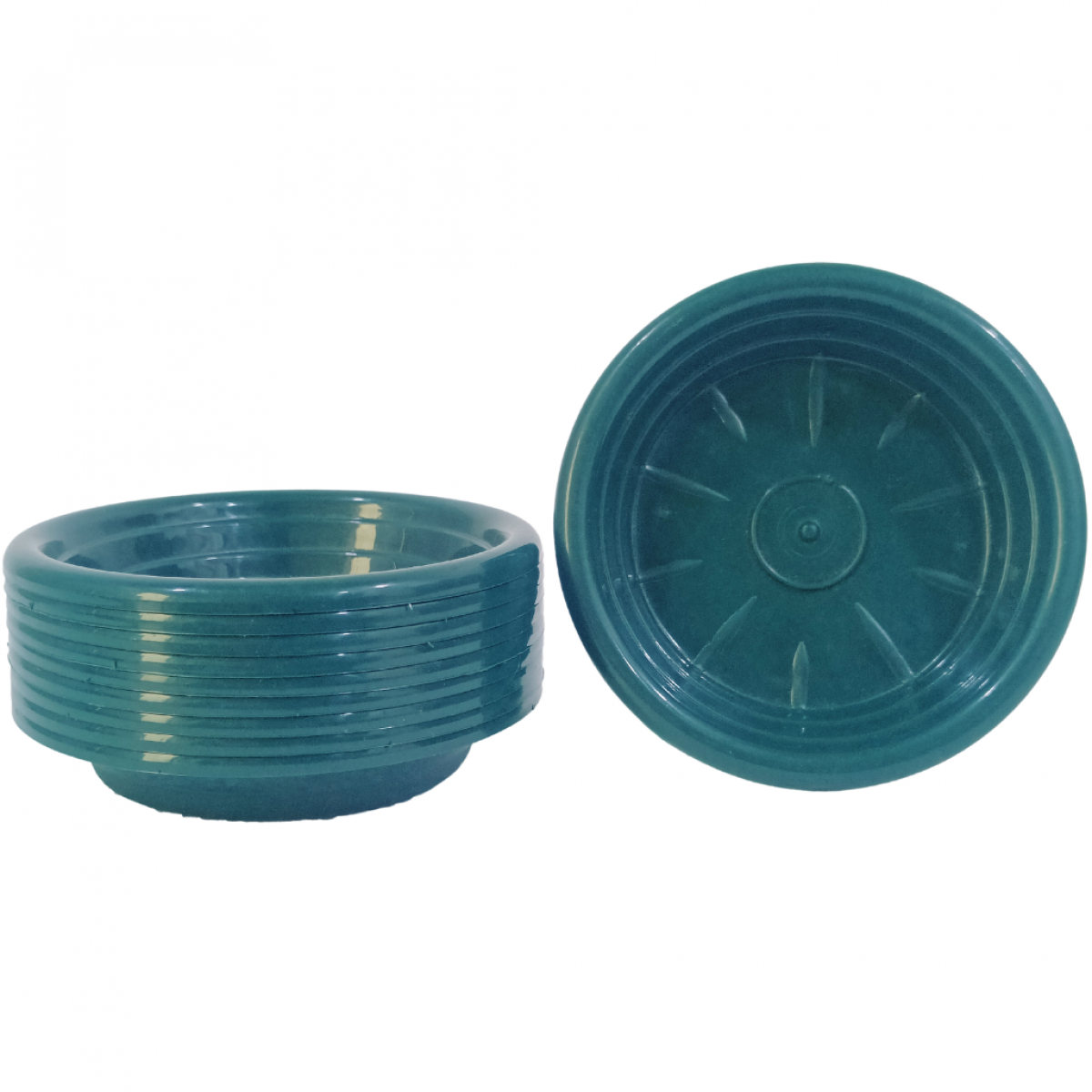 5414 14CM Plastic Tray Green - 10 No