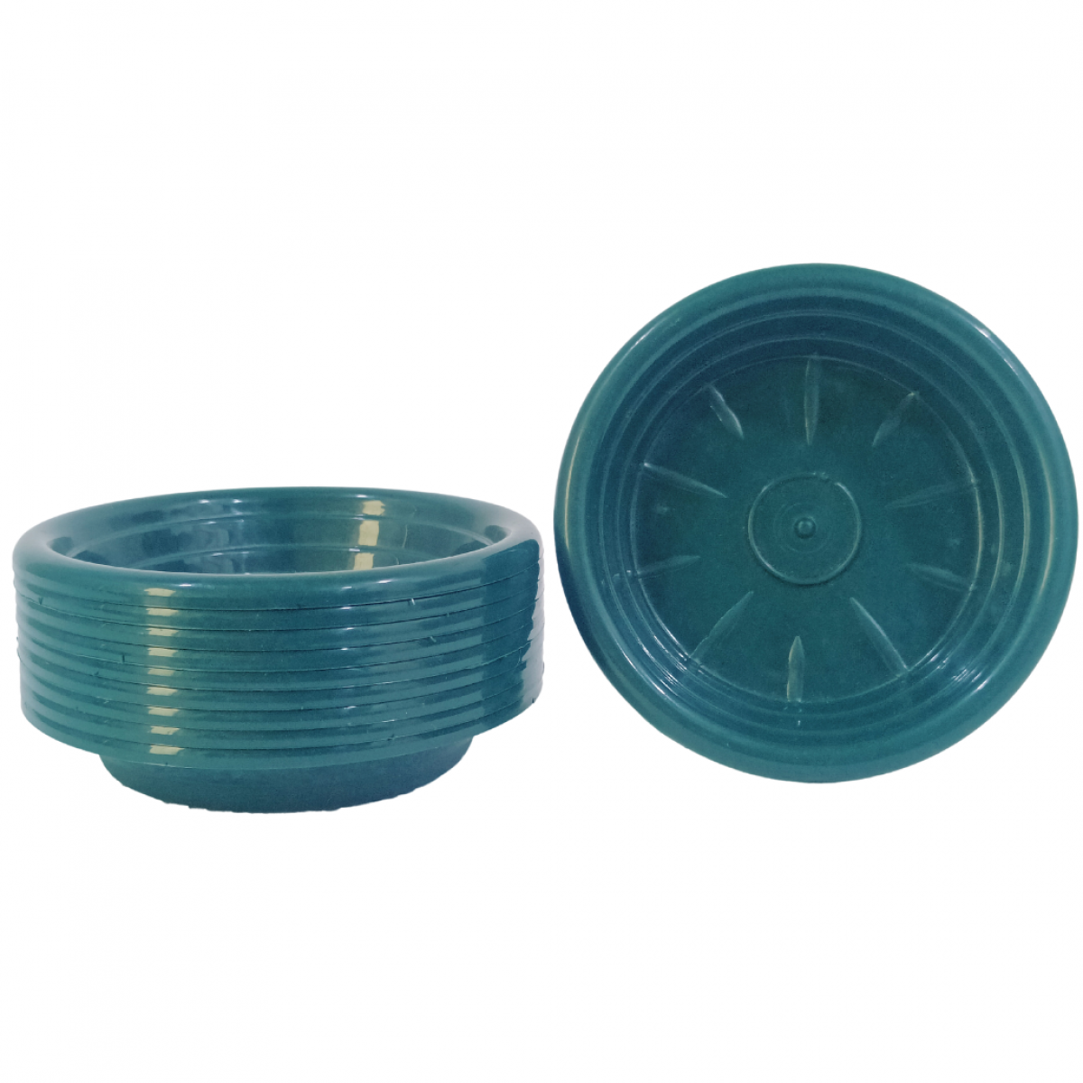 5424 24CM Plastic Tray Green - 10 No